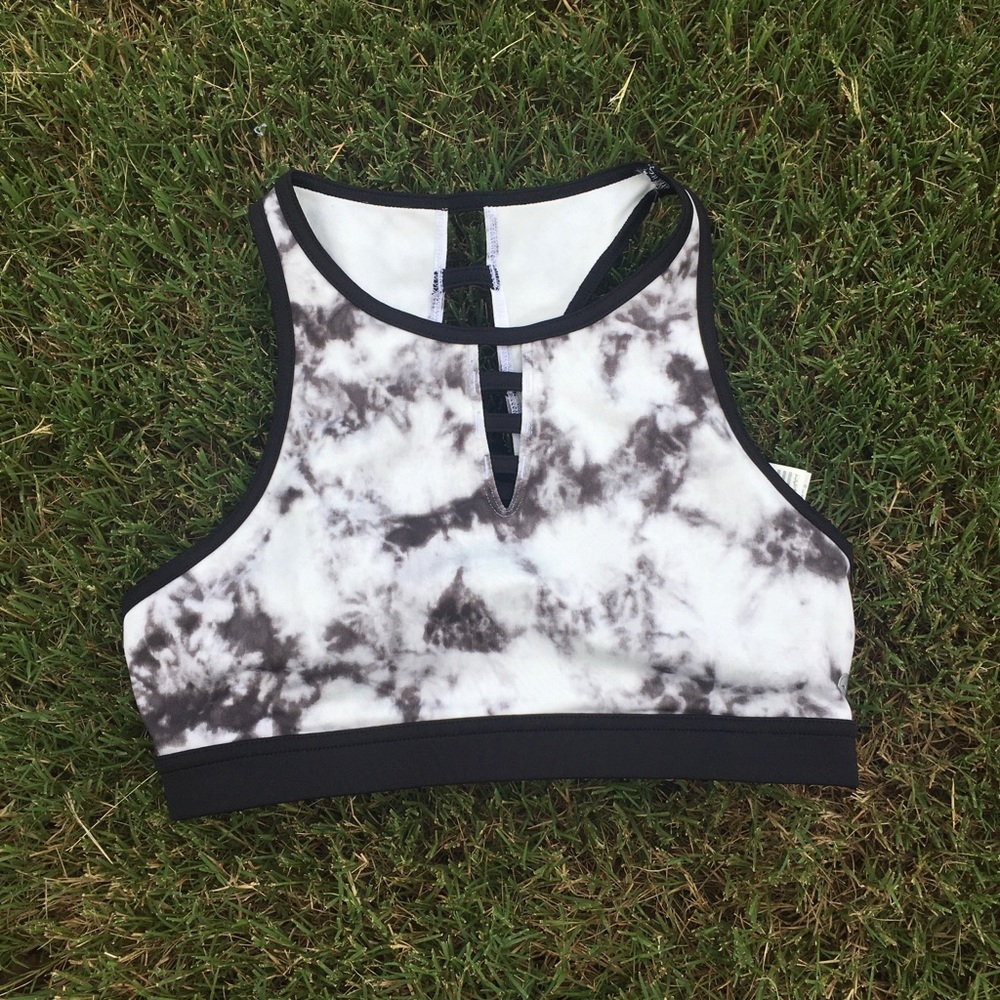 Small Hollister Tie Dye Marbled White Sports Bra